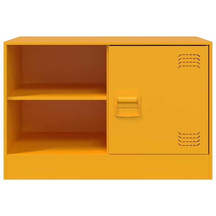 Meubles TV 2 pcs jaune moutarde 67x39x44 cm acier - Photo n°5