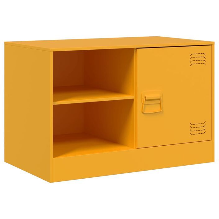 Meubles TV 2 pcs jaune moutarde 67x39x44 cm acier - Photo n°6