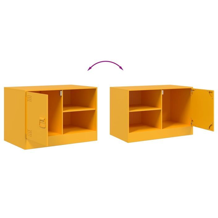 Meubles TV 2 pcs jaune moutarde 67x39x44 cm acier - Photo n°10