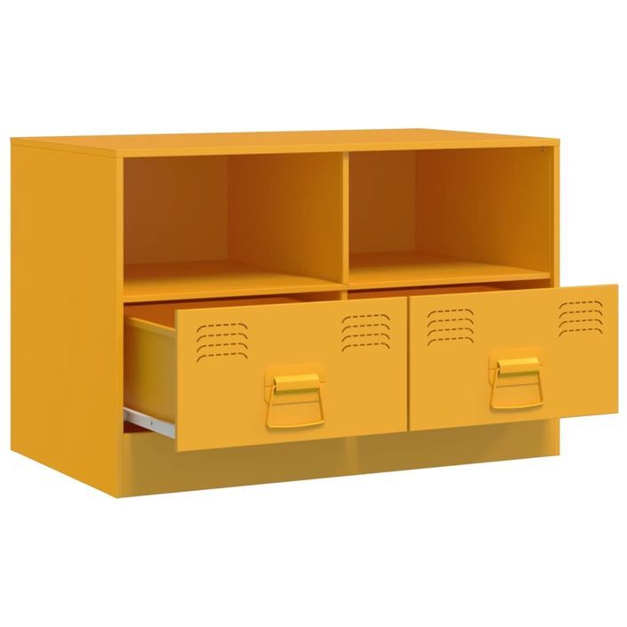 Meubles TV 2 pcs jaune moutarde 67x39x44 cm acier - Photo n°6