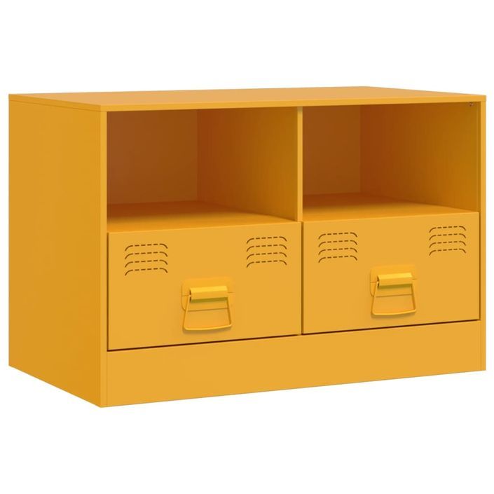 Meubles TV 2 pcs jaune moutarde 67x39x44 cm acier - Photo n°7