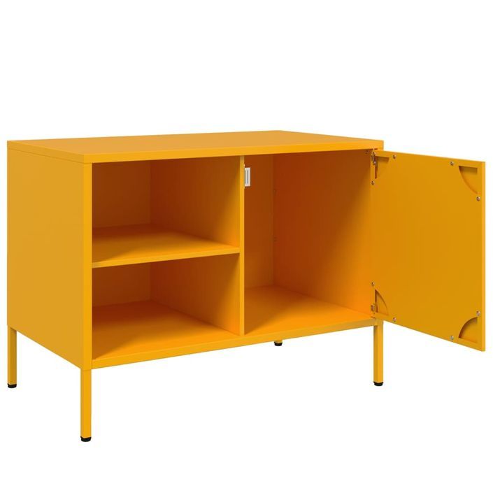 Meubles TV 2 pcs jaune moutarde 68x39x50,5 cm acier - Photo n°10