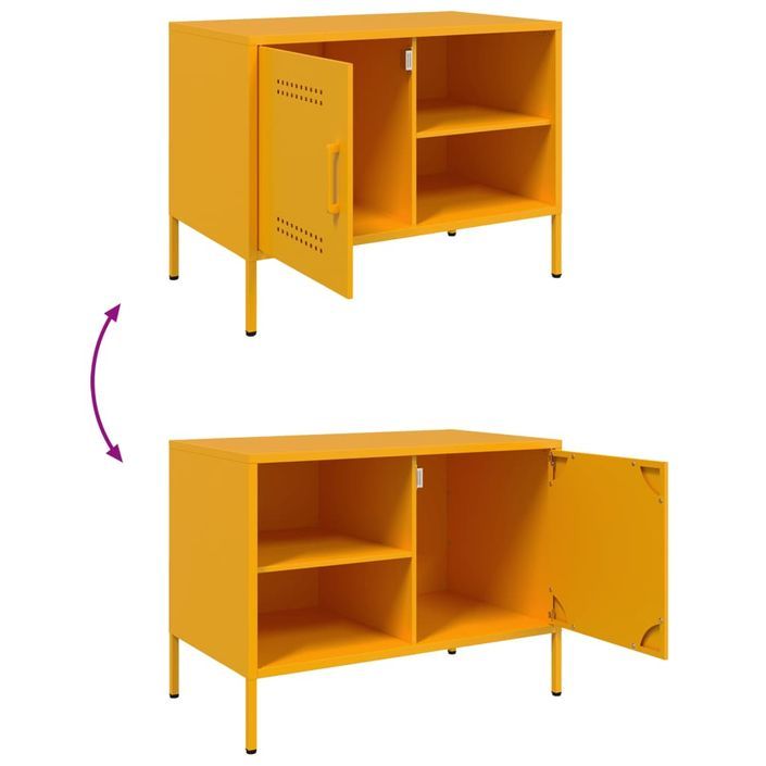 Meubles TV 2 pcs jaune moutarde 68x39x50,5 cm acier - Photo n°12