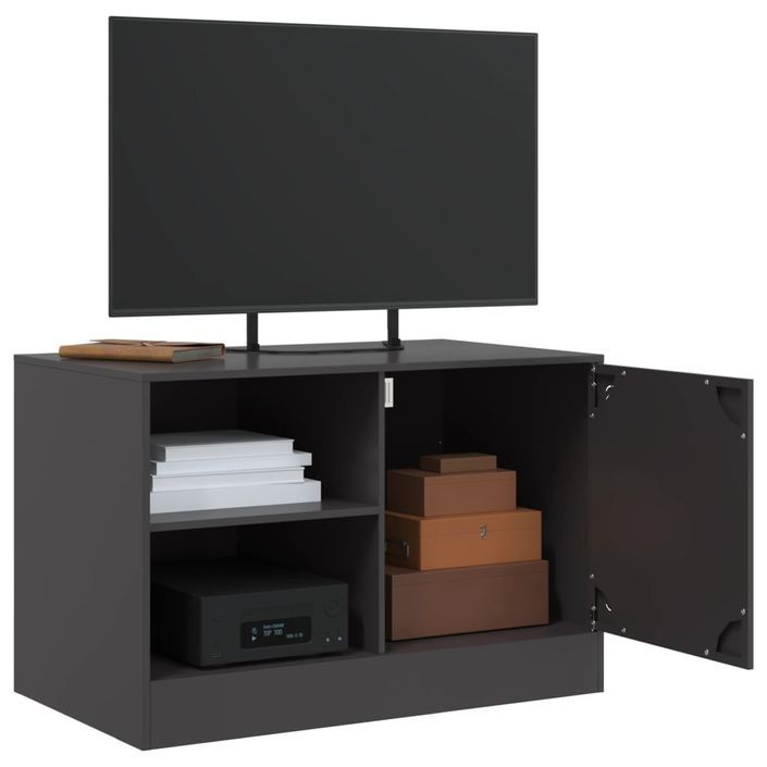 Meubles TV 2 pcs noir 67x39x44 cm acier - Photo n°4