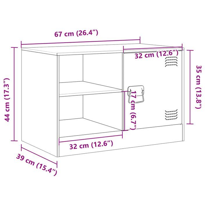 Meubles TV 2 pcs noir 67x39x44 cm acier - Photo n°12