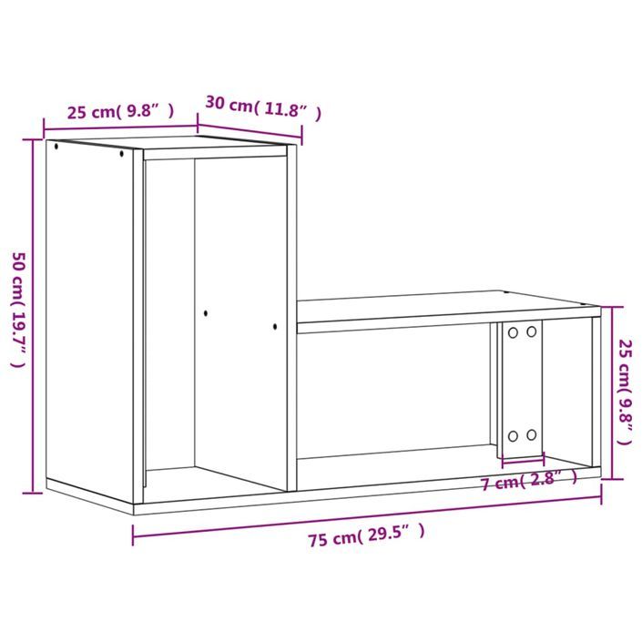 Meubles TV 2 pcs noir 75x30x50 cm bois d'ingénierie - Photo n°12