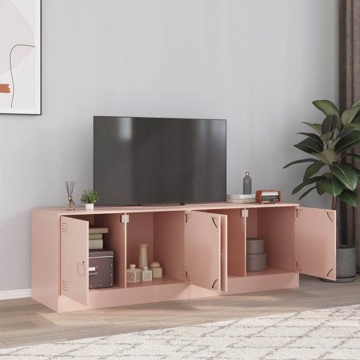 Meubles TV 2 pcs rose 67x39x44 cm acier - Photo n°1