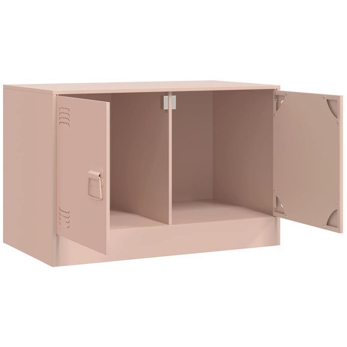 Meubles TV 2 pcs rose 67x39x44 cm acier - Photo n°7