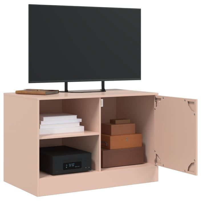 Meubles TV 2 pcs rose 67x39x44 cm acier - Photo n°4