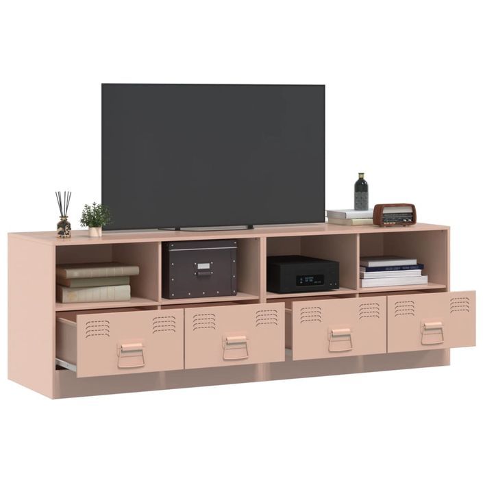 Meubles TV 2 pcs rose 67x39x44 cm acier - Photo n°4