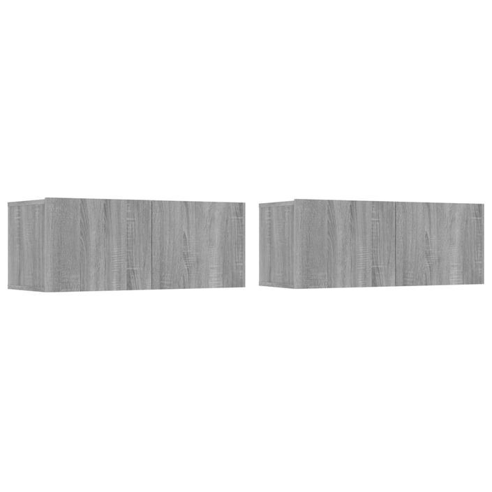 Meubles TV 2 pcs sonoma gris 80x30x30 cm bois d'ingénierie - Photo n°2