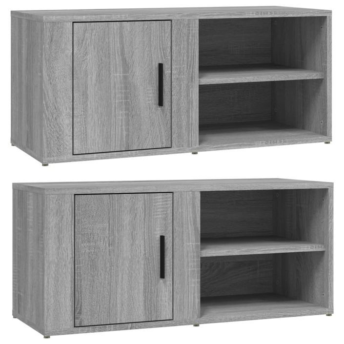 Meubles TV 2 pcs Sonoma gris 80x31,5x36 cm Bois d'ingénierie - Photo n°1