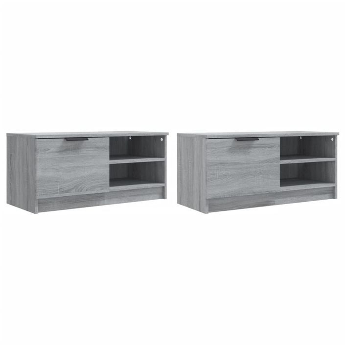 Meubles TV 2 pcs Sonoma gris 80x35x36,5 cm Bois d'ingénierie - Photo n°4