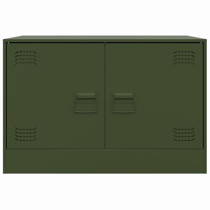 Meubles TV 2 pcs vert olive 67x39x44 cm acier - Photo n°6