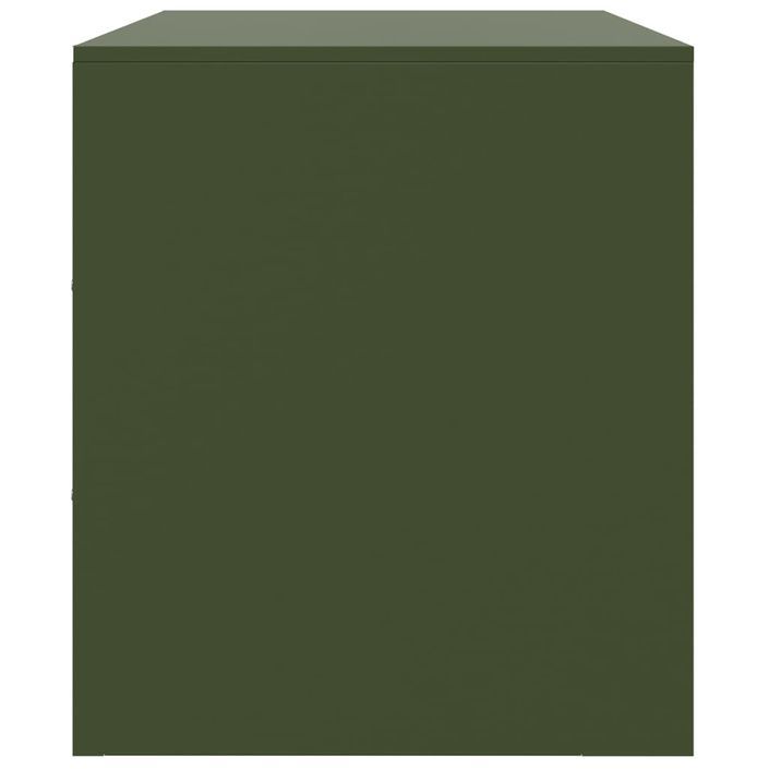 Meubles TV 2 pcs vert olive 67x39x44 cm acier - Photo n°8