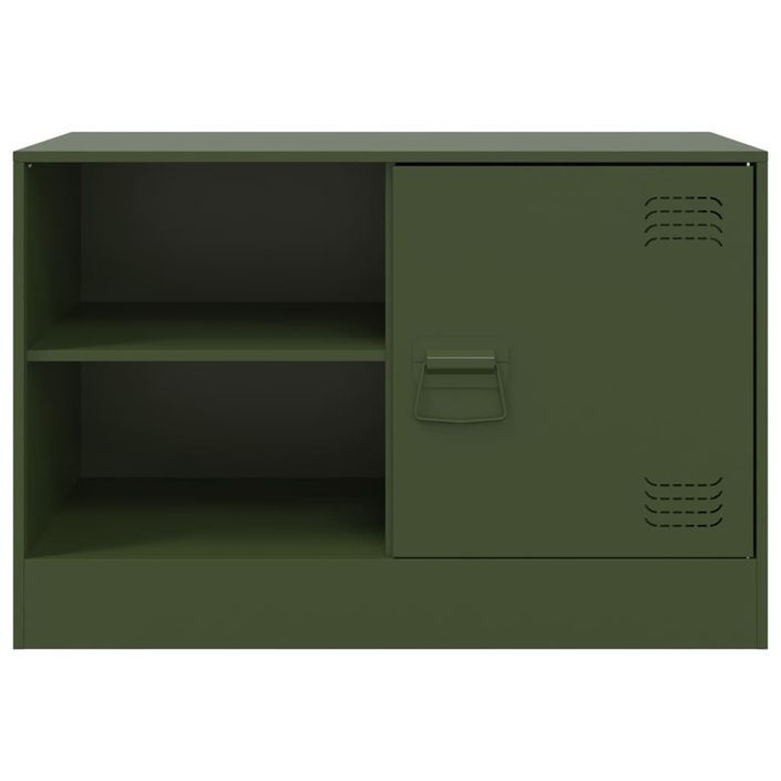 Meubles TV 2 pcs vert olive 67x39x44 cm acier - Photo n°5