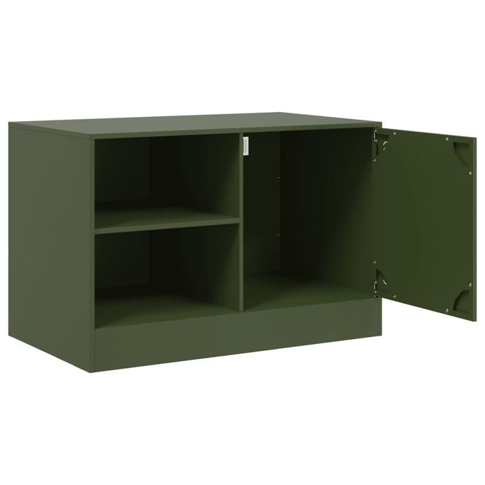 Meubles TV 2 pcs vert olive 67x39x44 cm acier - Photo n°7