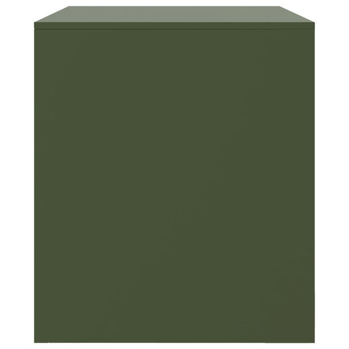 Meubles TV 2 pcs vert olive 67x39x44 cm acier - Photo n°8