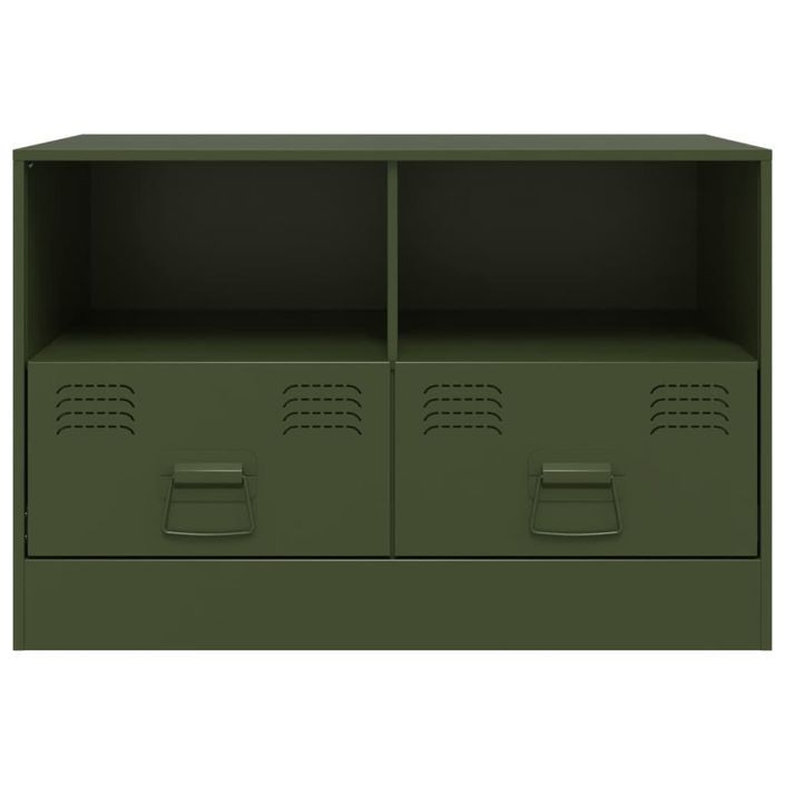 Meubles TV 2 pcs vert olive 67x39x44 cm acier - Photo n°5