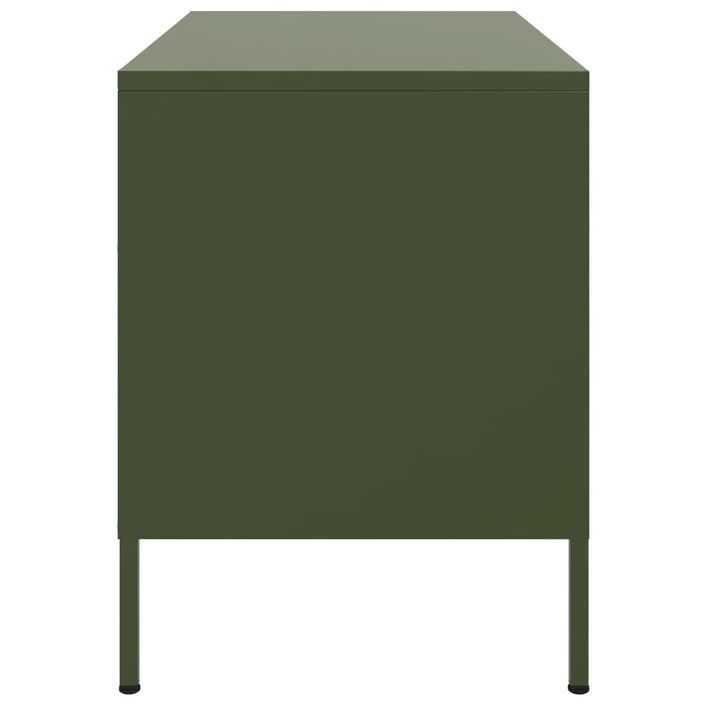 Meubles TV 2 pcs vert olive 68x39x50,5 cm acier - Photo n°8