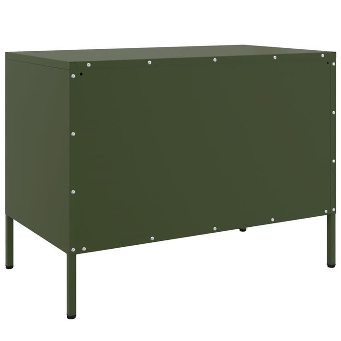 Meubles TV 2 pcs vert olive 68x39x50,5 cm acier - Photo n°9