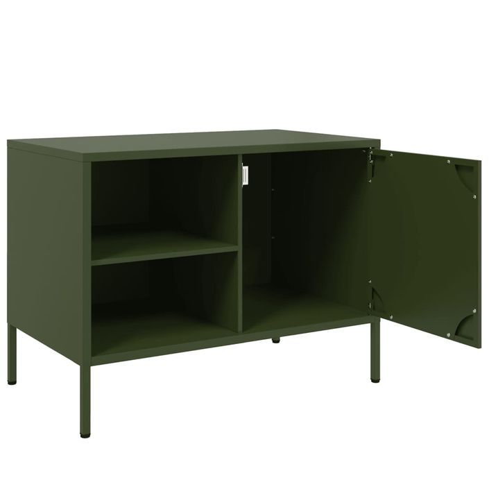 Meubles TV 2 pcs vert olive 68x39x50,5 cm acier - Photo n°10