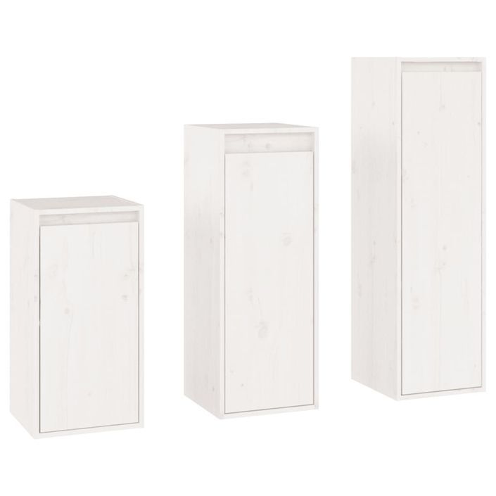 Meubles TV 3 pcs Blanc Bois massif de pin - Photo n°2