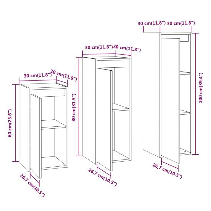 Meubles TV 3 pcs Blanc Bois massif de pin - Photo n°11