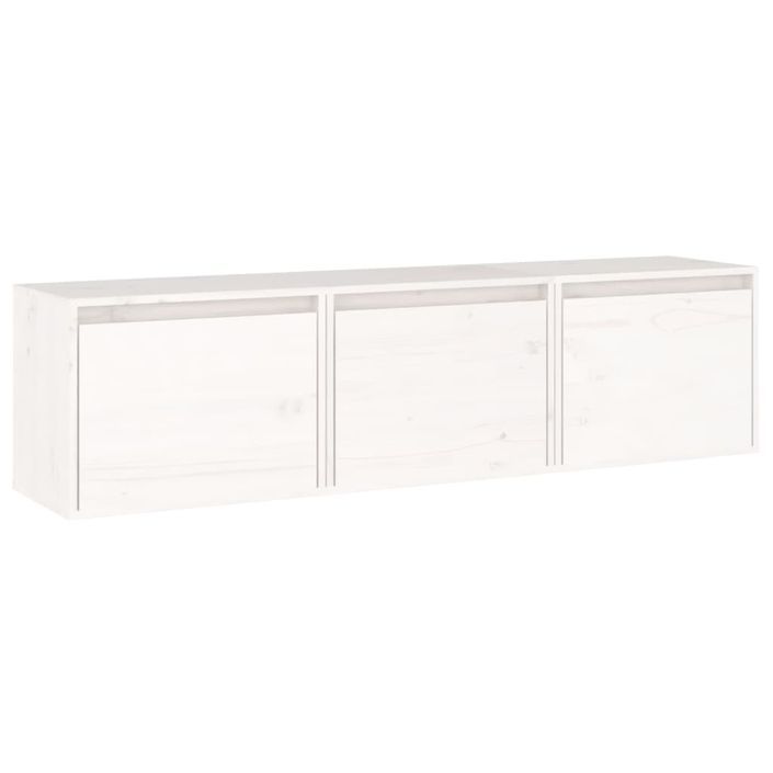 Meubles TV 3 pcs Blanc Bois massif de pin - Photo n°2