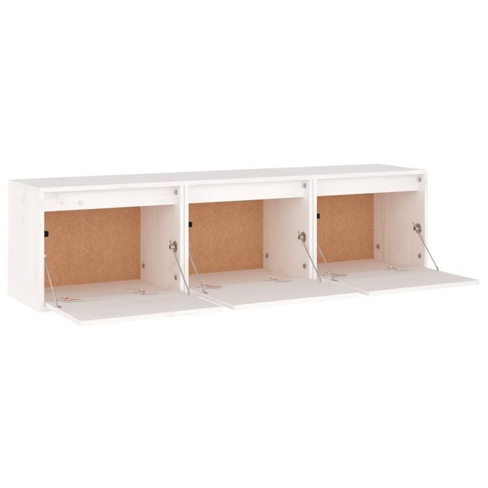 Meubles TV 3 pcs Blanc Bois massif de pin - Photo n°4