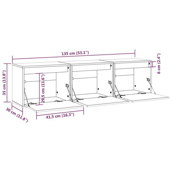 Meubles TV 3 pcs Blanc Bois massif de pin - Photo n°12