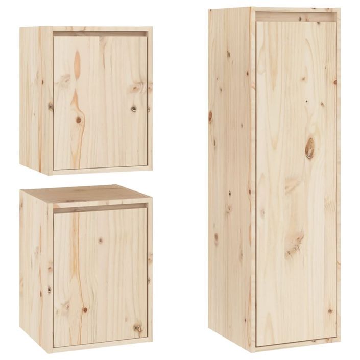 Meubles TV 3 pcs Bois massif de pin - Photo n°1