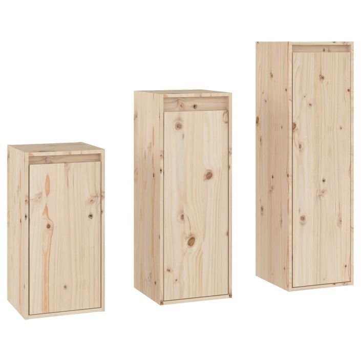 Meubles TV 3 pcs Bois massif de pin 3 - Photo n°2