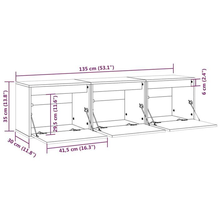 Meubles TV 3 pcs Bois massif de pin - Photo n°12