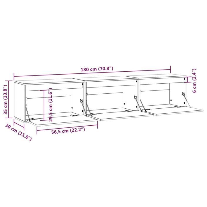 Meubles TV 3 pcs bois massif de pin - Photo n°12