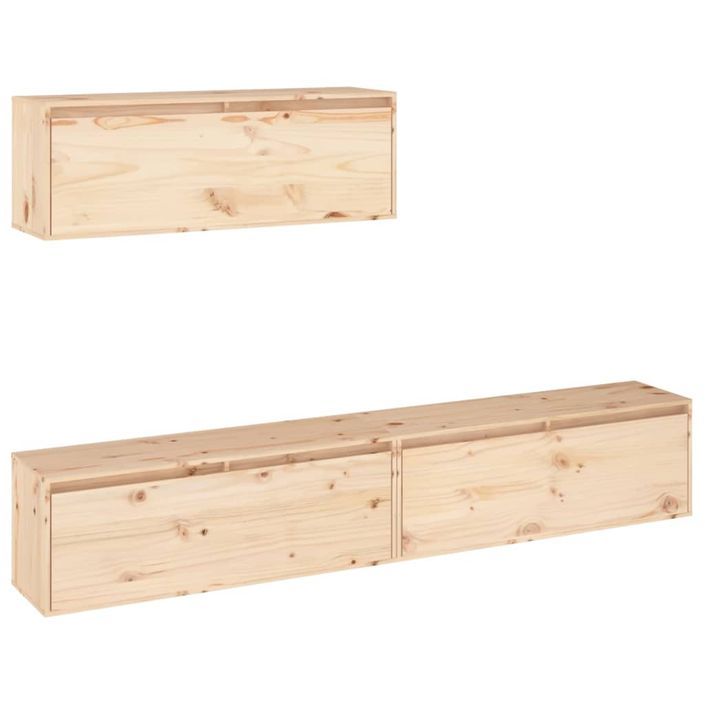 Meubles TV 3 pcs Bois massif de pin - Photo n°2