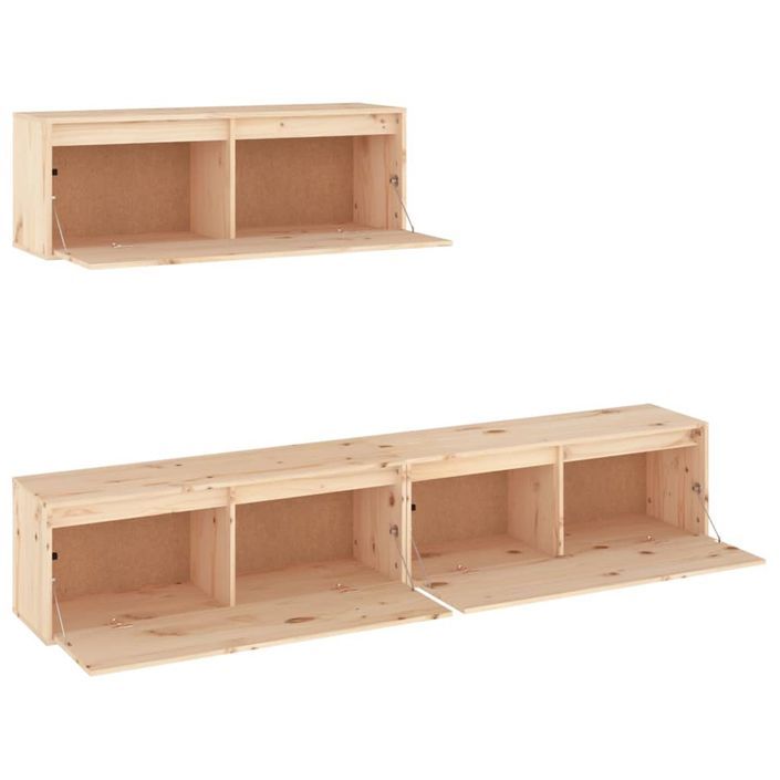 Meubles TV 3 pcs Bois massif de pin - Photo n°4