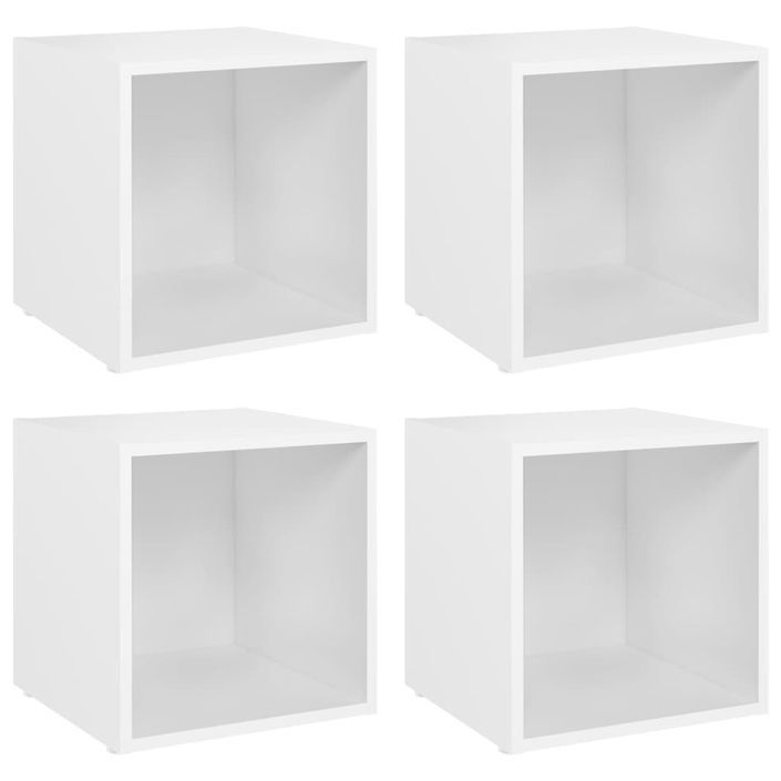 Meubles TV 4 pcs Blanc 37x35x37 cm - Photo n°1