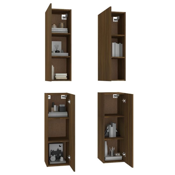 Meubles TV 4 pcs Chêne marron 30,5x30x90 cm Bois d'ingénierie - Photo n°4