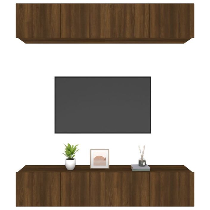 Meubles TV 4 pcs Chêne marron 80x30x30 cm Bois d'ingénierie - Photo n°4