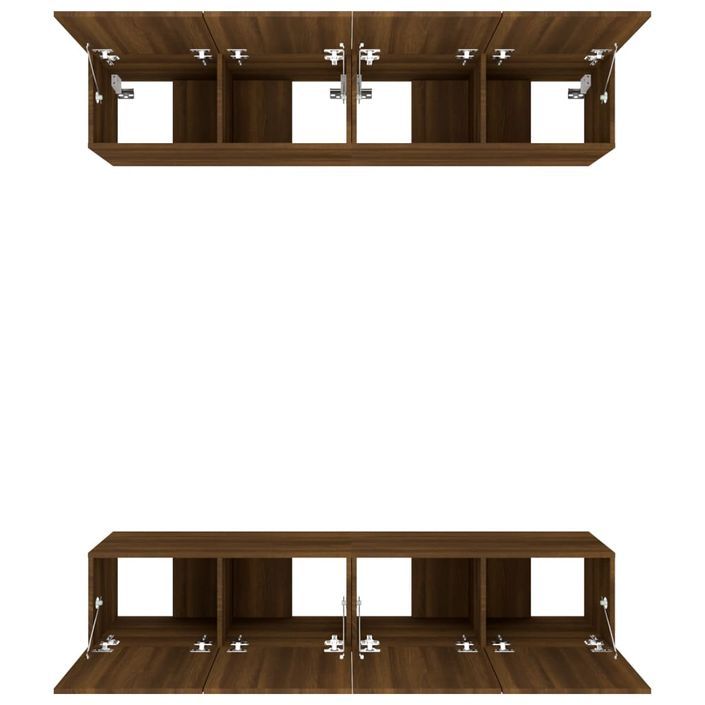 Meubles TV 4 pcs Chêne marron 80x30x30 cm Bois d'ingénierie - Photo n°6