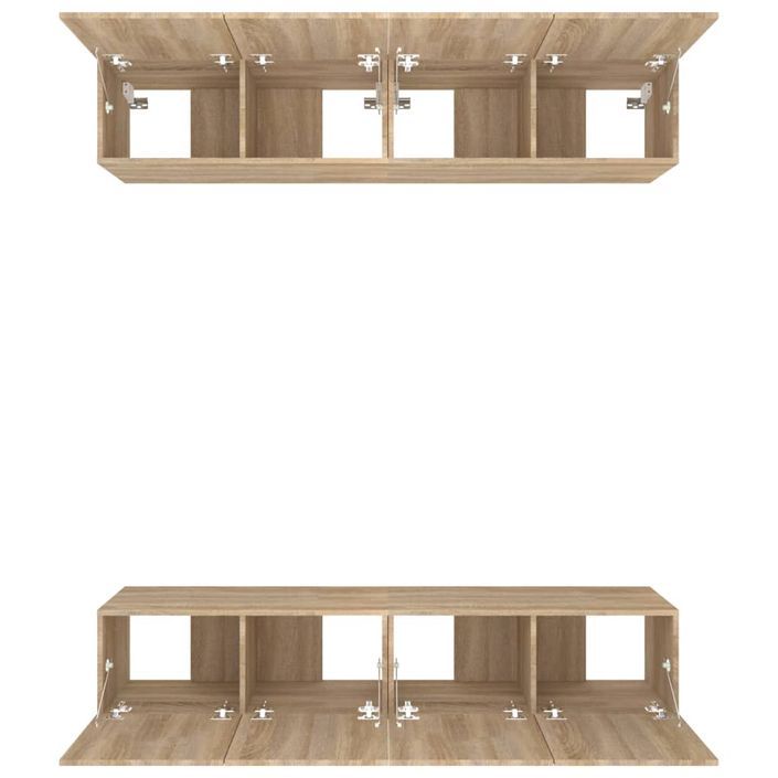 Meubles TV 4 pcs Chêne Sonoma 80x30x30 cm Bois d'ingénierie - Photo n°6