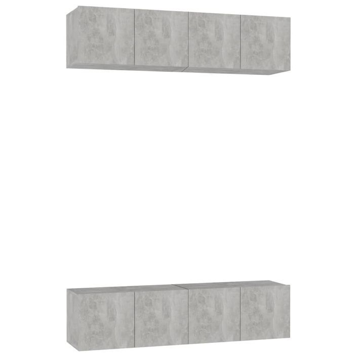 Meubles TV 4 pcs Gris béton 60x30x30 cm - Photo n°2