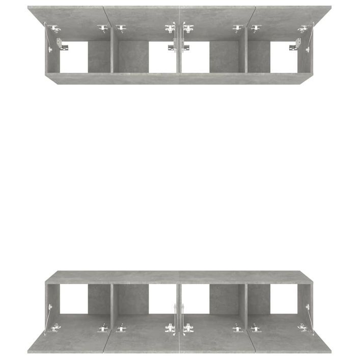 Meubles TV 4 pcs Gris béton 80x30x30 cm Bois d'ingénierie - Photo n°6