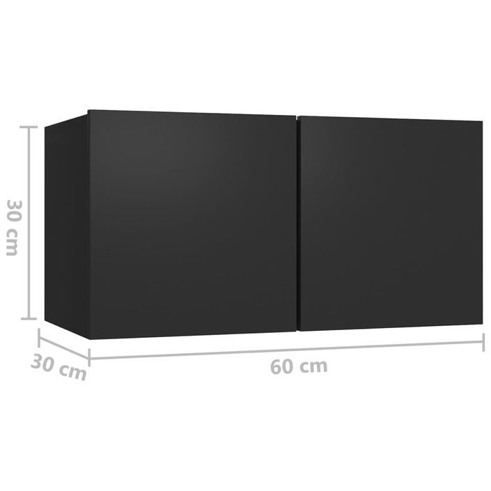 Meubles TV 4 pcs Noir 60x30x30 cm - Photo n°8