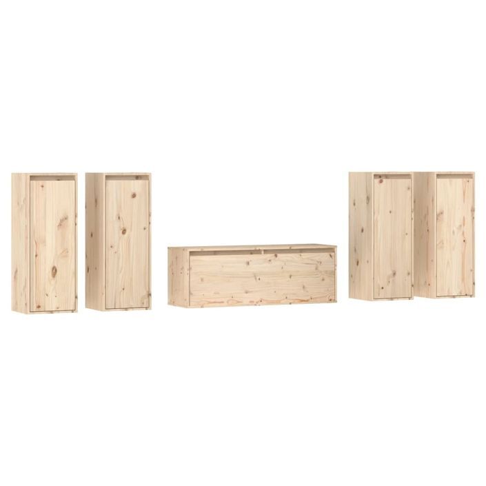 Meubles TV 5 pcs Bois massif de pin - Photo n°2