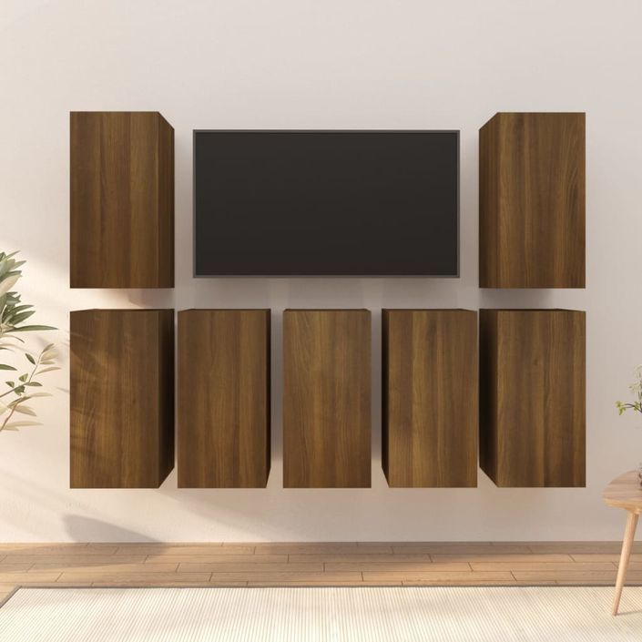 Meubles TV 7 pcs Chêne marron 30,5x30x60 cm Bois d'ingénierie - Photo n°1