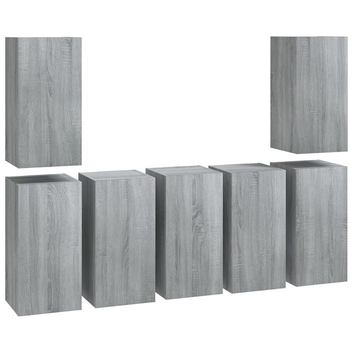 Meubles TV 7 pcs Sonoma gris 30,5x30x60 cm Bois d'ingénierie - Photo n°2