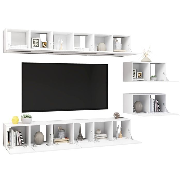 Meubles TV 8 pcs Blanc - Photo n°3