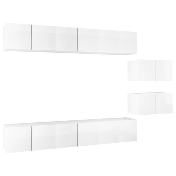 Meubles TV 8 pcs Blanc brillant - Photo n°2